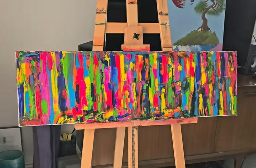 A colourful commission / 100cm x 30cm / Oil on Canvas